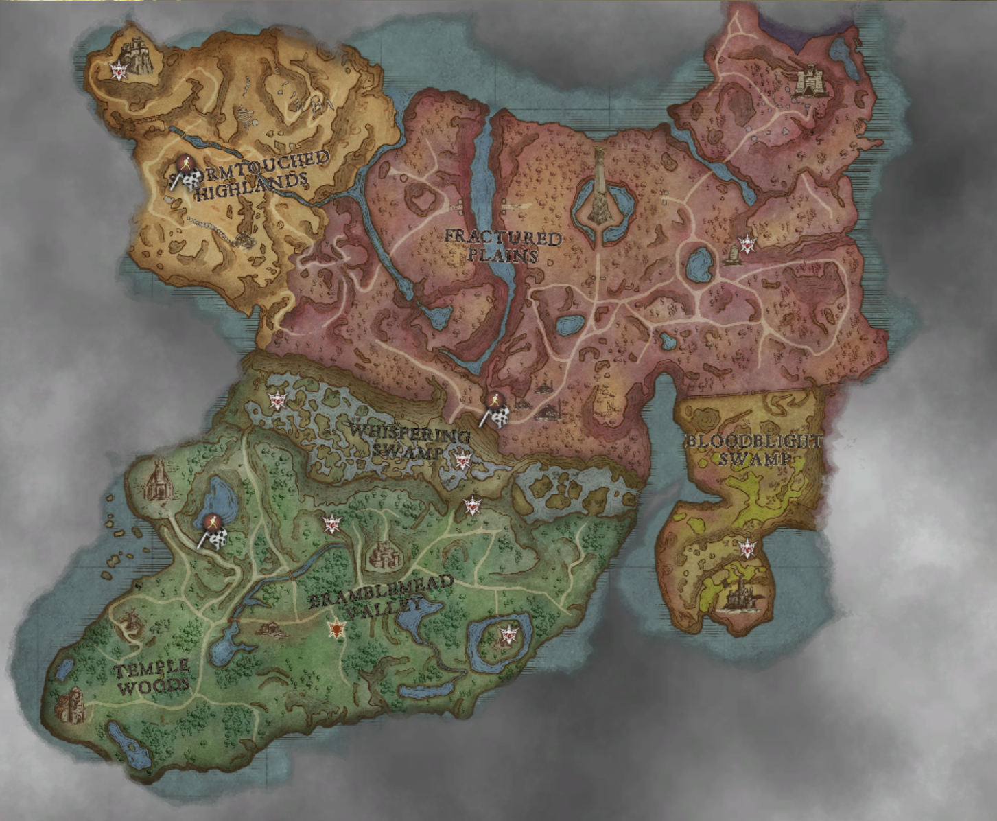 The initial map of Runescape Dragonwilds